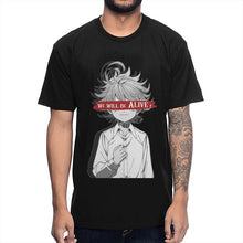 Load image into Gallery viewer, Anime The Promised Neverland T Shirt Emma We Will Be Alive T-shirt Man's High-Q Crewneck 100% Cotton Tee Shirt