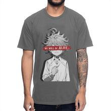 Load image into Gallery viewer, Anime The Promised Neverland T Shirt Emma We Will Be Alive T-shirt Man's High-Q Crewneck 100% Cotton Tee Shirt