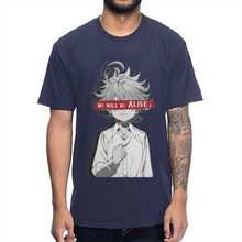 Load image into Gallery viewer, Anime The Promised Neverland T Shirt Emma We Will Be Alive T-shirt Man's High-Q Crewneck 100% Cotton Tee Shirt