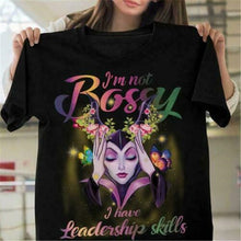 Load image into Gallery viewer, Evil Queen I'M Not Bossy I Have Leadership Skills Ladies T-Shirt Black Cotton Loose Plus Size? Tee Shirt