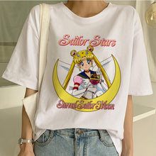 Load image into Gallery viewer, Funny Sailor Moon Summer Fashion tshirt Women Harajuku Short Sleeve Fun Ulzzang T-Shirt Cute Cat Tshirt Cartoon Top Tees Female