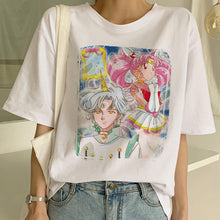 Load image into Gallery viewer, Funny Sailor Moon Summer Fashion tshirt Women Harajuku Short Sleeve Fun Ulzzang T-Shirt Cute Cat Tshirt Cartoon Top Tees Female