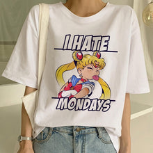 Load image into Gallery viewer, Funny Sailor Moon Summer Fashion tshirt Women Harajuku Short Sleeve Fun Ulzzang T-Shirt Cute Cat Tshirt Cartoon Top Tees Female