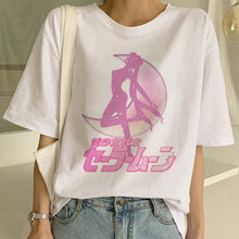Load image into Gallery viewer, Funny Sailor Moon Summer Fashion tshirt Women Harajuku Short Sleeve Fun Ulzzang T-Shirt Cute Cat Tshirt Cartoon Top Tees Female